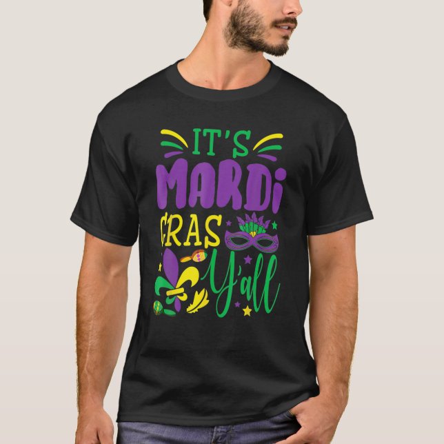 Camiseta Su traje de máscara de Fiesta Mardi Gras Yall Mard (Anverso)