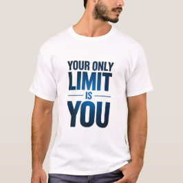Camiseta Su Único Límite Es El Texto Azul Motivativo