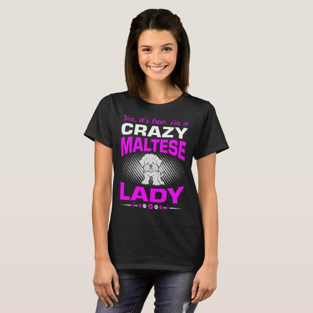 Camiseta Su verdad soy una señora loca Tshirt del perro (Anverso completo)