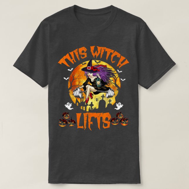 Camiseta su Witch Lifts Barbell Fitness Gym Workout WWitch (Diseño del anverso)