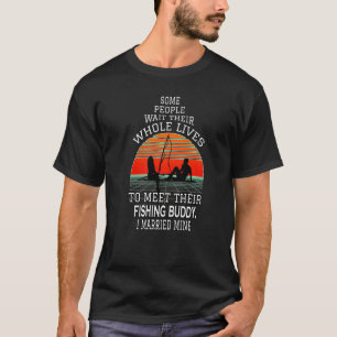 Camiseta Su y Ella Pesca para Parejas Amor Retro Vintag