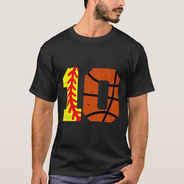Camiseta Suave Boceto Número 10 Divertido Cumpleañ (Anverso)