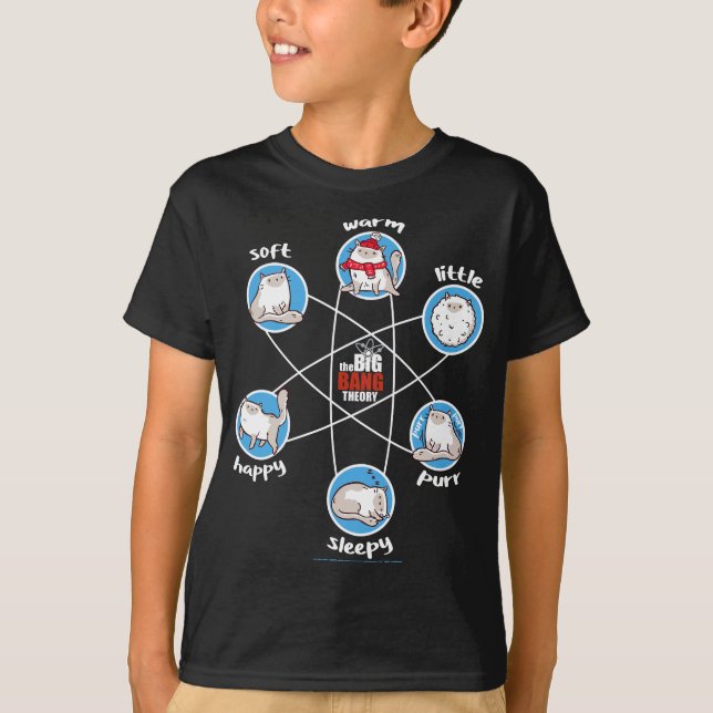 Camiseta Suave Cálido Pequeño Feliz Sleepy Kitty (Anverso)