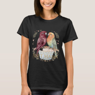 Camiseta suave de pájaros de amor acuarela Madre