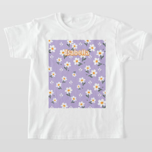 Camiseta Suave estética de flor de margarita lavanda para n