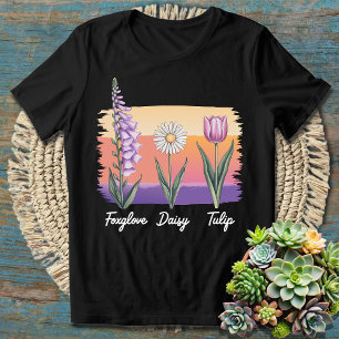 Camiseta Suave Fantasma Floral Daisy Tulip Flower Lover