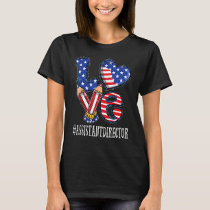 Camiseta Subdirector Love Usa Flag Fireworks 4Of