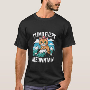 Camiseta Sube Cada Meowntaña Divertida Aventura de Gato Ado