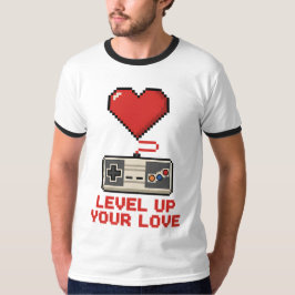 Camiseta Sube de Nivel Tu Amor, Diseño de Juego Retro de Pí