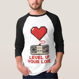 Camiseta Sube de Nivel Tu Amor, Diseño de Juego Retro de Pí