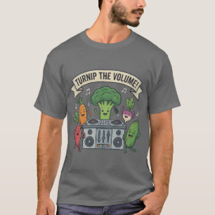 Camiseta Sube El Volumen Divertida Música De Verduras