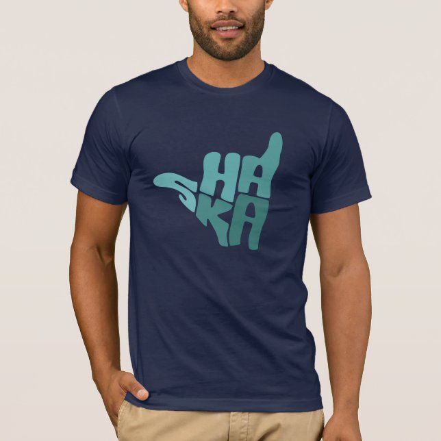 Camiseta Sube la mosca del Rótulo de la Mano de Shaka (Anverso)