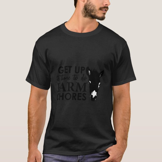 Camiseta Sube Su Tiempo Para Hacer Las Tareas De Las Granja (Anverso)