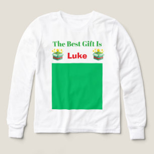 Camiseta-Sube Tu Foto Y Nombre Camisa De Navidad.