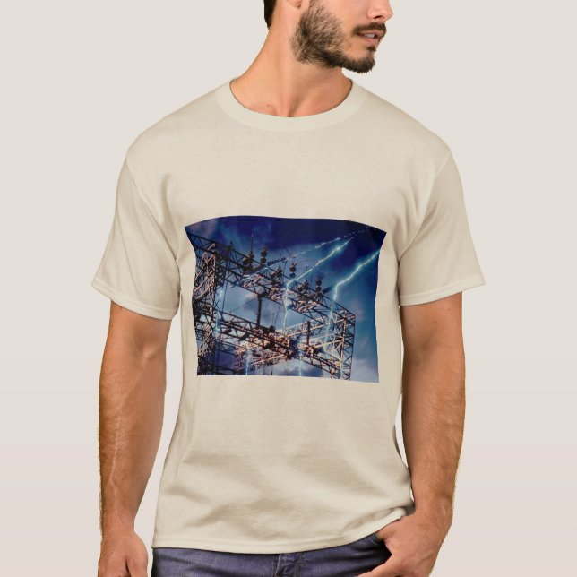 Camiseta Subestación eléctrica eléctrica (Anverso)