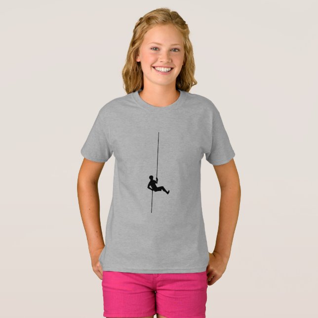 Camiseta Subida de la montaña de la cuerda del escalador de (Anverso completo)