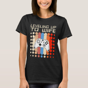 Camiseta Subiendo al Nivel de Esposa Compromiso de Novia Ju