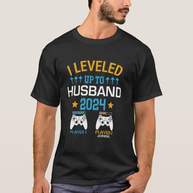 Camiseta Subiendo de Nivel a Esposo Jugador Novio Fiesta de (Anverso)