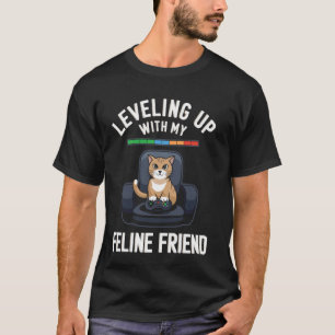 Camiseta Subiendo de nivel con mi amigo felino Cat Lover ga