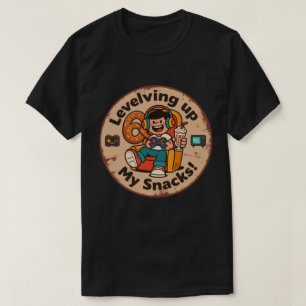 Camiseta ¡Subiendo de Nivel Mis Snacks! Divertido Arte Pixe