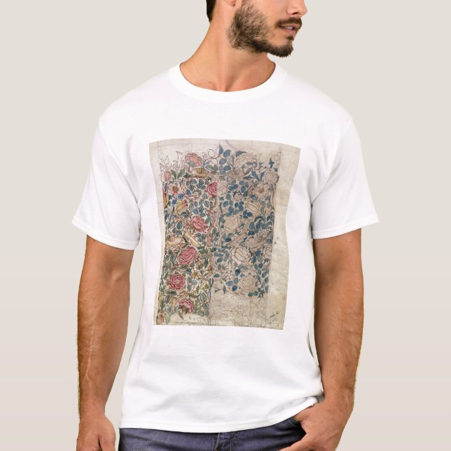 Camiseta "Subió" diseño del papel pintado (el lápiz y w/c (Anverso)