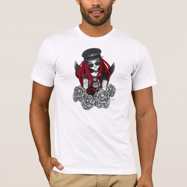 Camiseta subió motorista rojo del ángel del (Anverso)