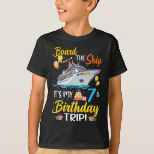 Camiseta Subir al barco es mi viaje de cumpleaños número 7