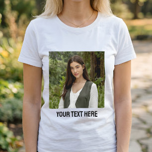 Camiseta subir imagen Foto personalizada y texto Personaliz
