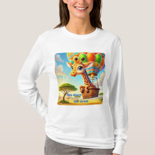 Camiseta Subir por encima del estresante Giraffe globo de a