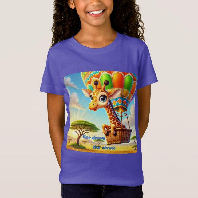 Camiseta Subir por encima del estresante Giraffe globo de a (Anverso)