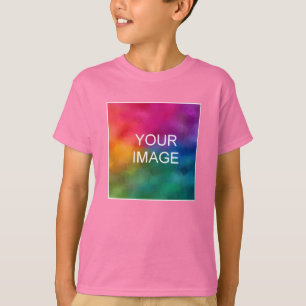 Camiseta Subir tu foto de texto a los niños pequeños rosado