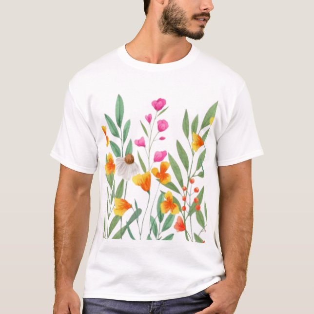 Camiseta Sublimación de flores silvestres (Anverso)
