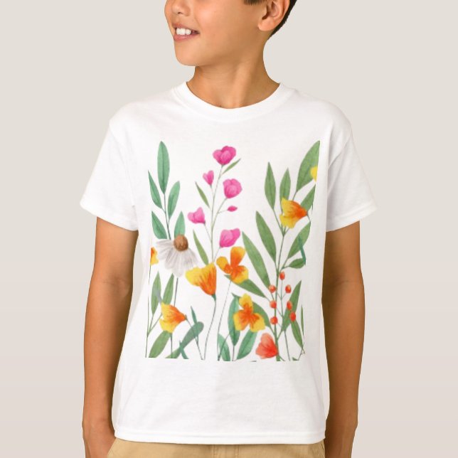 Camiseta Sublimación de flores silvestres (Anverso)