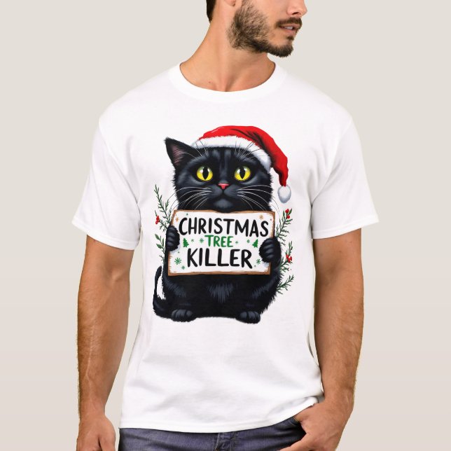 Camiseta Sublimación de gatos de Navidades divertidos (Anverso)