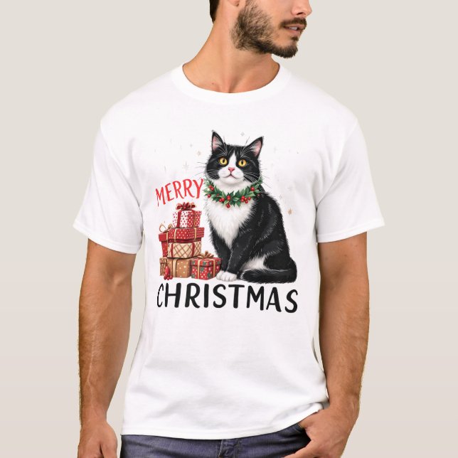 Camiseta Sublimación de gatos de Navidades divertidos (Anverso)