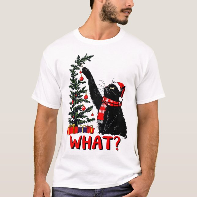 Camiseta Sublimación de gatos de Navidades divertidos (Anverso)
