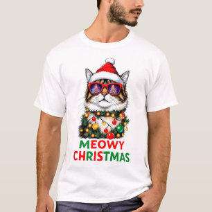 Camiseta Sublimación de gatos de Navidades divertidos