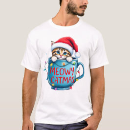 Camiseta Sublimación de gatos de Navidades divertidos