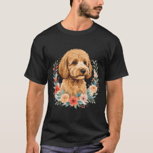 Camiseta Sublimación Redonda de Perro Floral