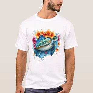 Camiseta Sublimación veraniega de tortuga marina diseño tro
