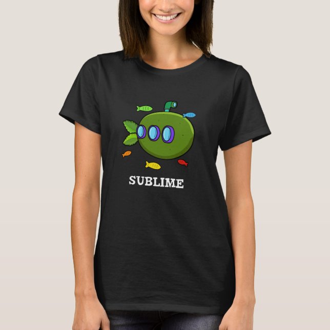 Camiseta Sublime Funny Submarine Fruit Lime Pun Dark BG (Anverso)