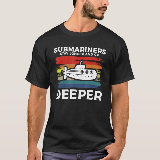 Camiseta Submariners Stay Longer And Go Deeper Navy Submari (Anverso)