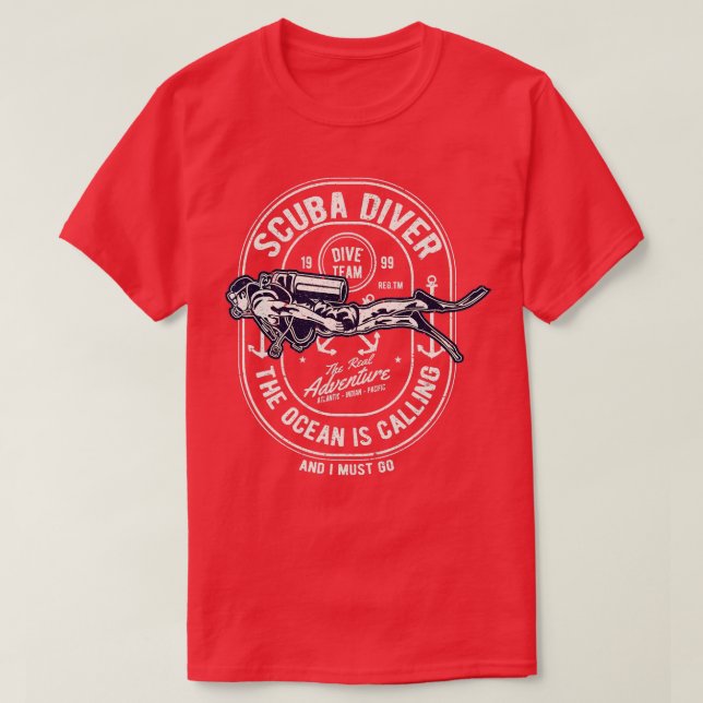 Camiseta Submarinismo con buceo con tubo retro vintage (Diseño del anverso)