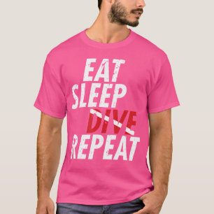 Camiseta Submarinismo Scuba Comer Sueño Buceo Repetir