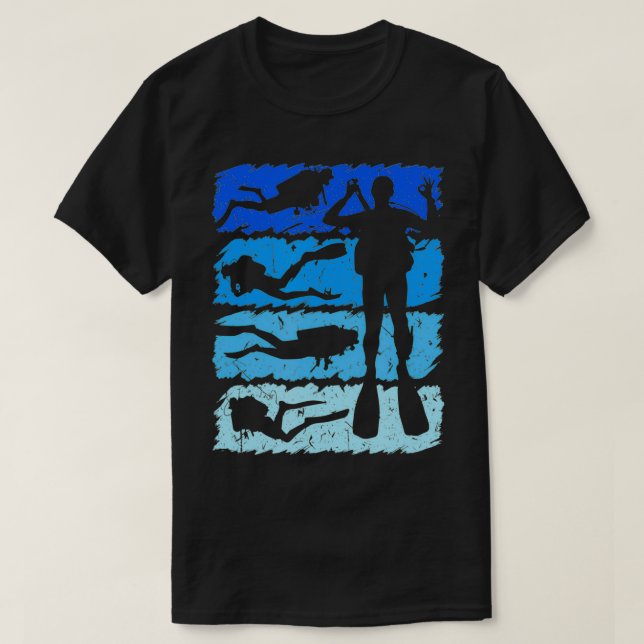 Camiseta Submarinismo Scuba Vintage Retro Scuba Diver (Diseño del anverso)