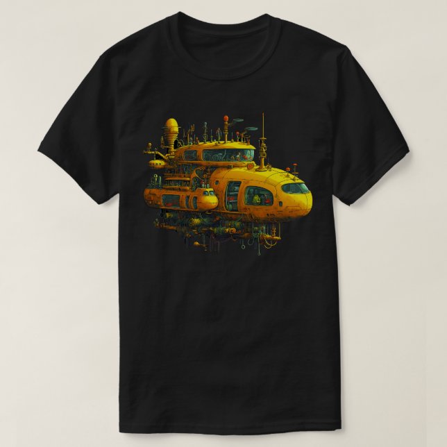 Camiseta Submarino amarillo Steampunk (Diseño del anverso)