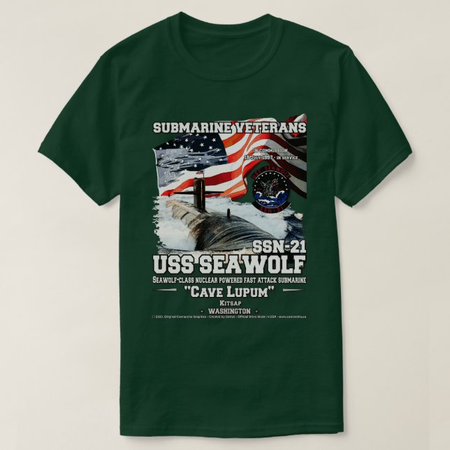 Camiseta Submarino de ataques SSN21 de Seawolf (Diseño del anverso)