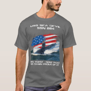 Camiseta Submarino de la bandera estadounidense SSN-664 del