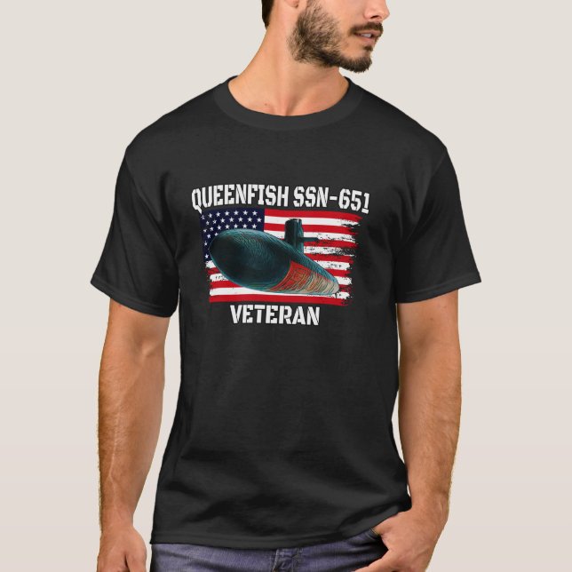 Camiseta Submarino USS Queenfish SSN 651 Abuelo Veterano (Anverso)