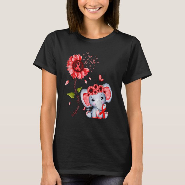 Camiseta Substance Abuse Awareness Red Hippie Sunflower Ele (Anverso)